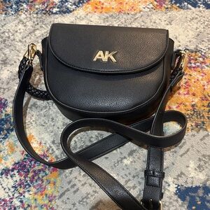 Anne Klein Black Crossbody Bag with Gold Accents
